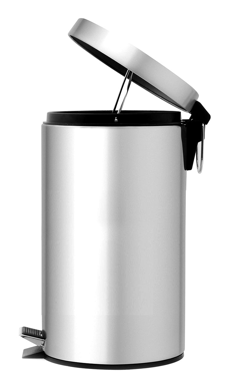 Royalford RF5128 Stainless Steel Pedal Bin, 20L | Fingerprint Proof, Rust Resistant, Odor Free & Hygienic - Stainless Steel Handle, Strong Plastic Bucket Inner, Soft Close Lid and Plastic Base