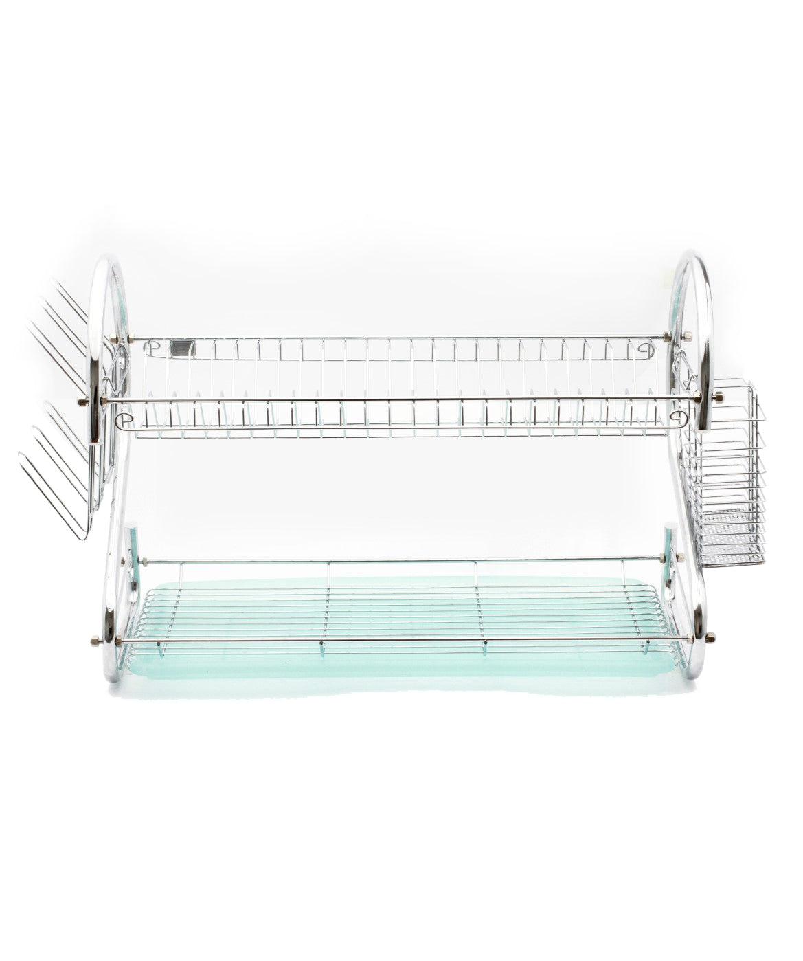 Royalford RF1151DRL 2 Layer Metal Dish Rack - Multi-Purpose Draining Board with Drip Tray, Durable and Easy to Assemble | Wall Hanging Dish Rack with Plastic Drip Tray