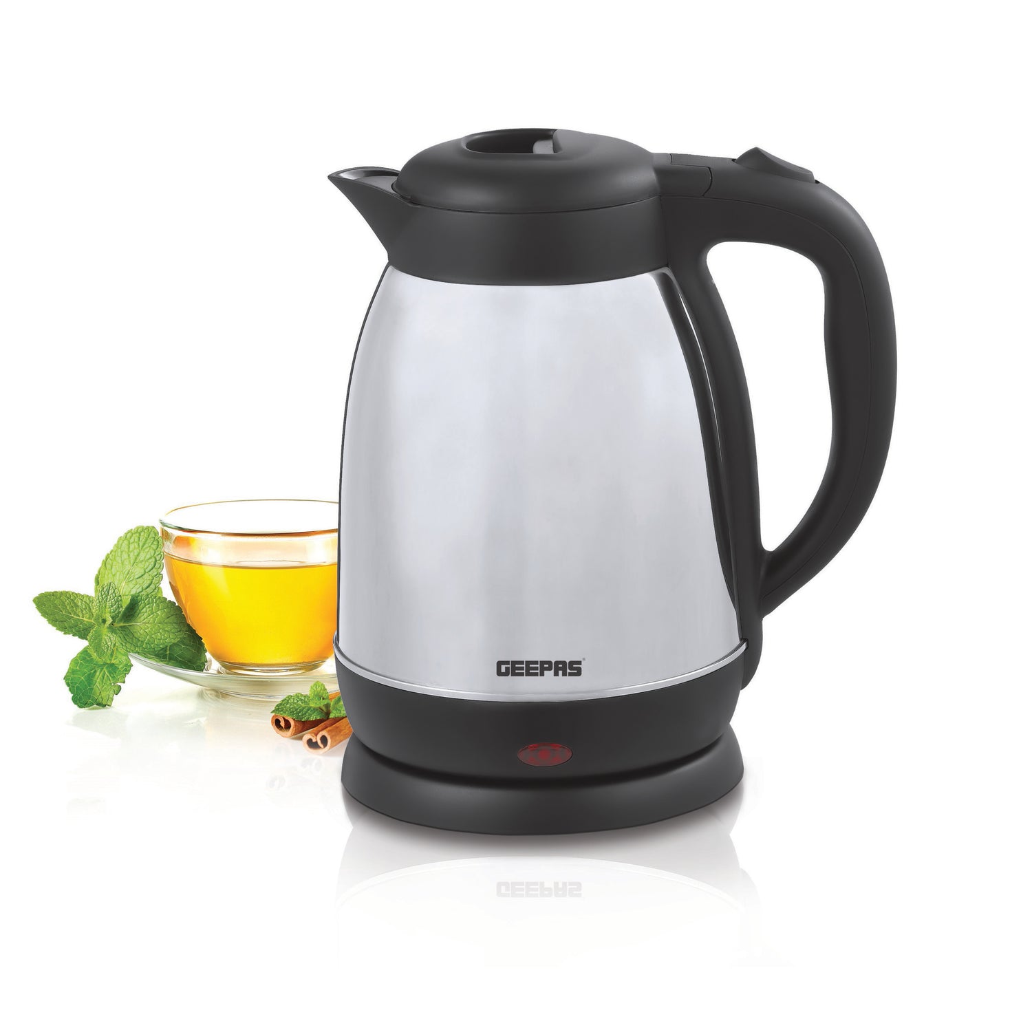 Geepas GK5459 Stainless Steel Electric Kettle | 1.5L Capacity| 360° Cordless Jug| Hidden Heating Element| Boil-Dry Protection| Automatic Shut-Off | 2 Years Warranty