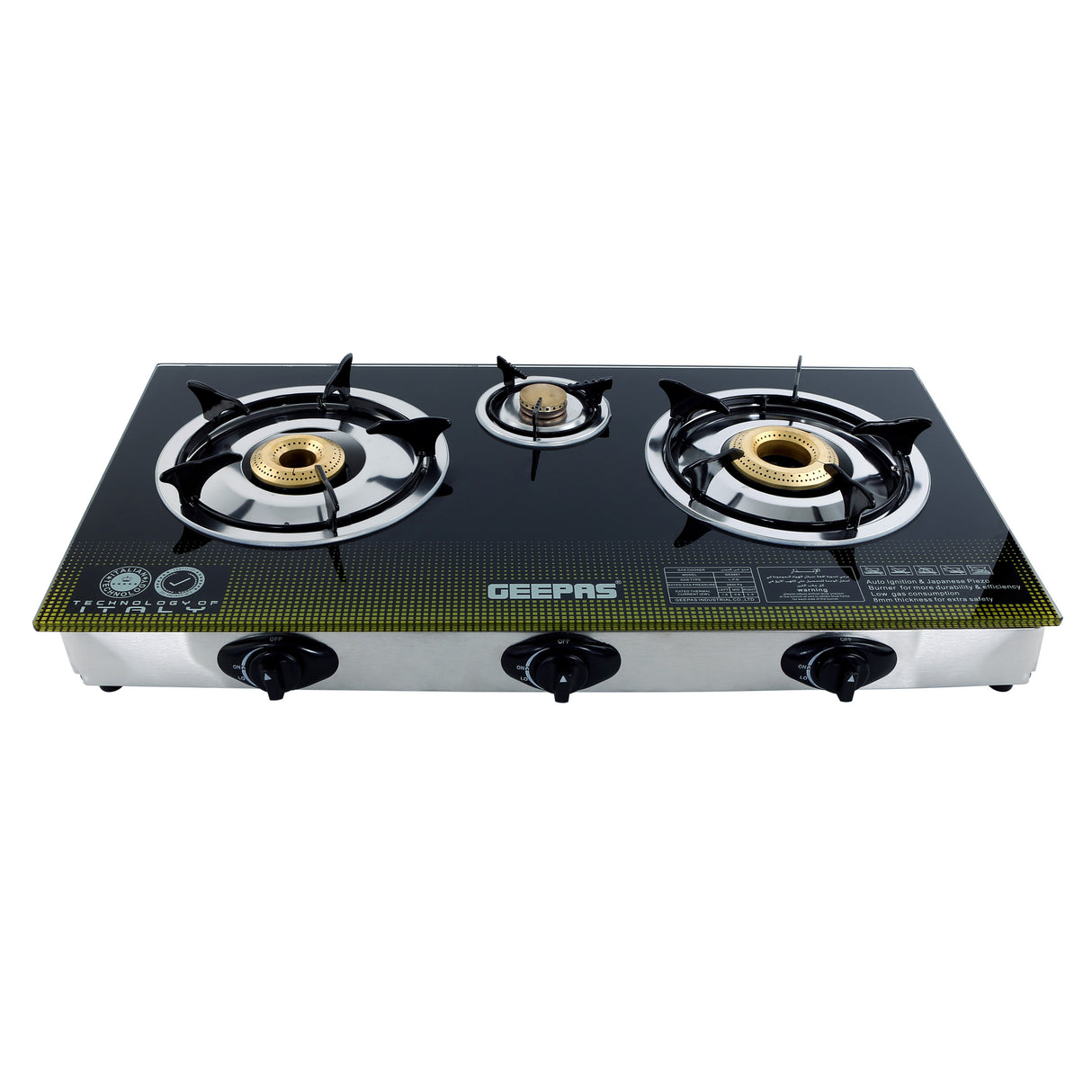 Glass Triple Burner Gas Cooker