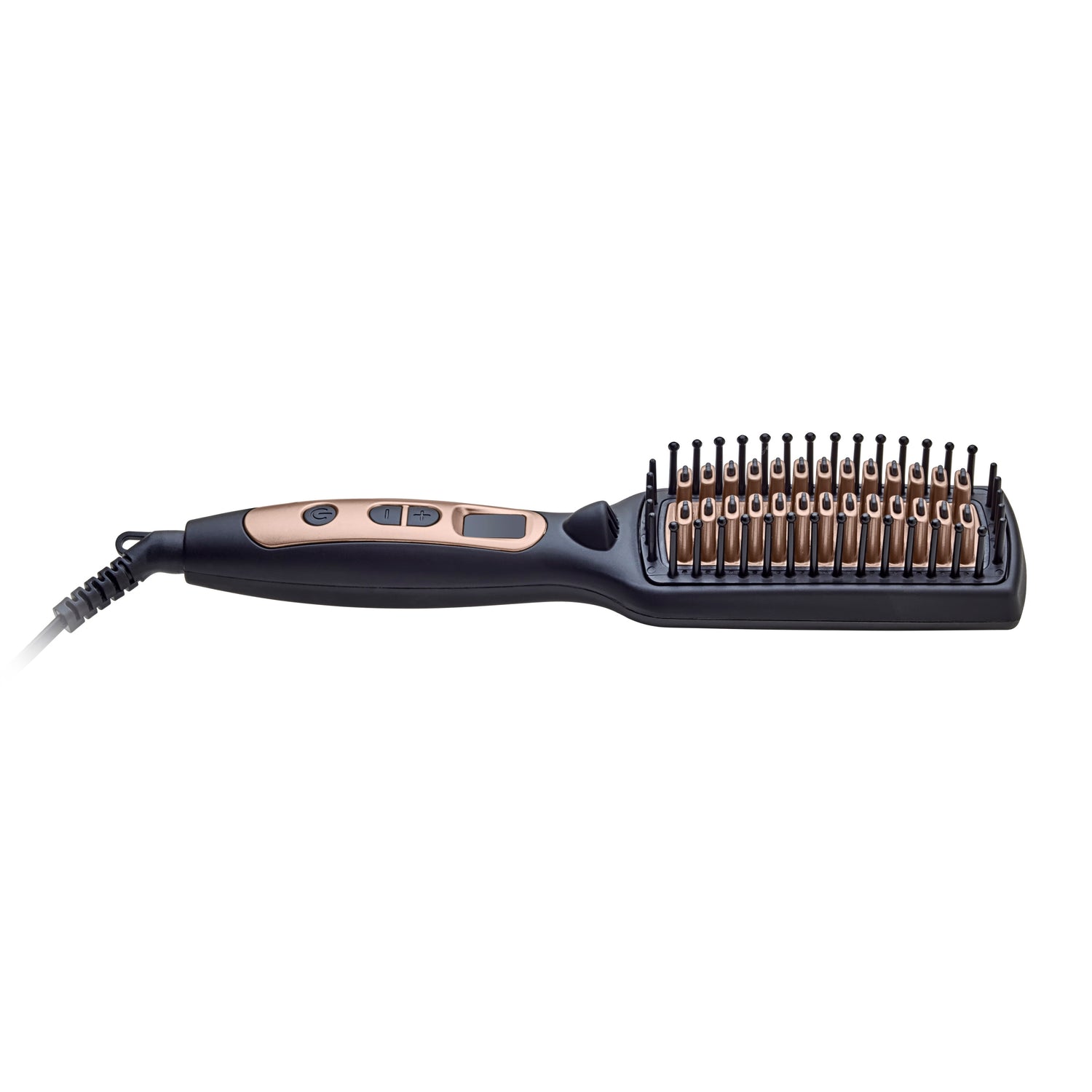 Geepas 2 In 1 Hair Brush 45W - Straightener Brush with Ceramic Anti Scald Hair Brush, Travel Voltage Brush, Auto Shut Off with LED Display and Heating Function | 2 Years Warranty
