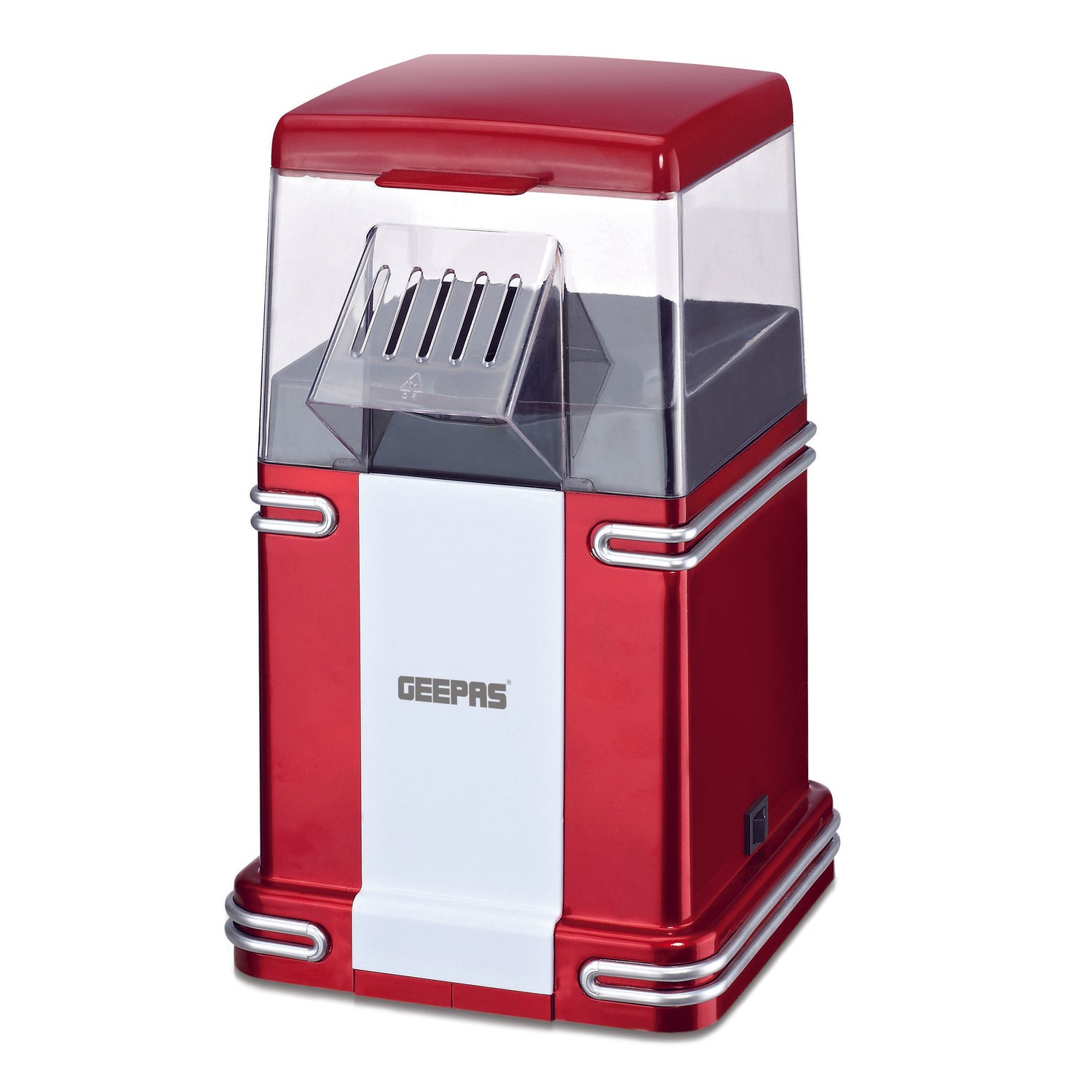 Geepas GPM841 Popcorn Maker | 1200W Hot Air Oil-Free Popcorn Machine| Large Capacity Healthy Popcorn Maker| Easy One-Touch Operation|  Stylish Design| 2 Years Warranty