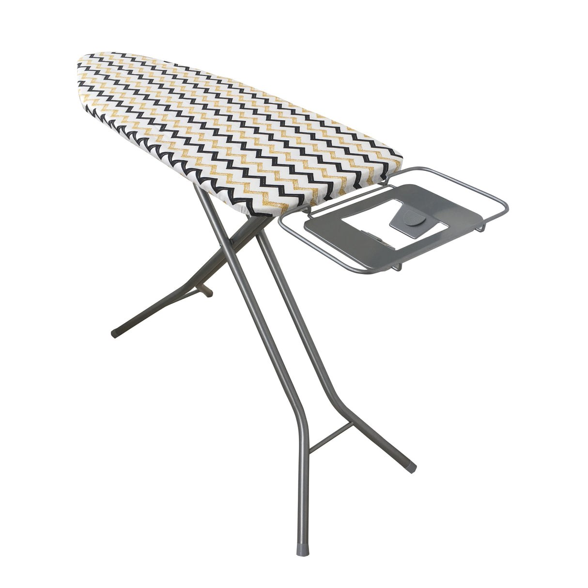Royalford RF8735 Mesh Ironing Board 122cmx43cmx96cm- Portable, Steam Iron Rest, Heat Resistant Cover | Contemporary Lightweight Board with Adjustable Height & Rubber Feet Cover