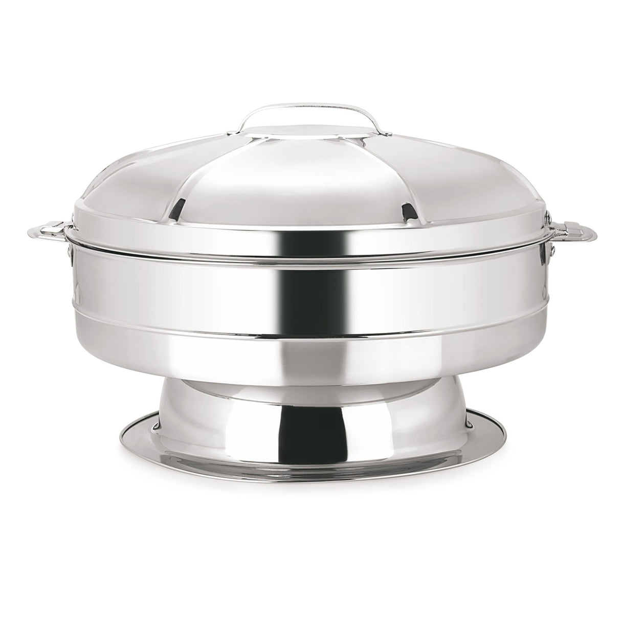 Royalford 50Cm Taj Jumbo Hot Pot - Stainless Steel Hot Pot Portable Extra Deep Serving Dish with Lid & Easy Lock Ergonomic Handles | PFOA Free| Ideal to Rice, Curries, Salads, Desserts, Snacks & More
