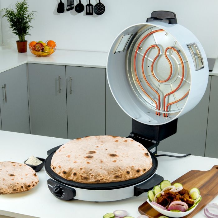 Geepas GBM63037 Arabic Bread Maker | 40cm Large Baking Plate for Perfect Arabic Bread, Pita & Flatbreads |Adjustable Temperature, Non-Stick Coating, Cool-Touch Handles