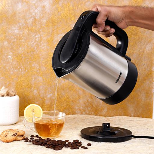 Geepas GK174 Stainless Steel Electric Kettle | 1.7L Capacity | 2200W Fast Boil | Auto Shut-Off| Boil Dry Protection| Stainless Steel Body| Safe Design | 2 Years Warranty