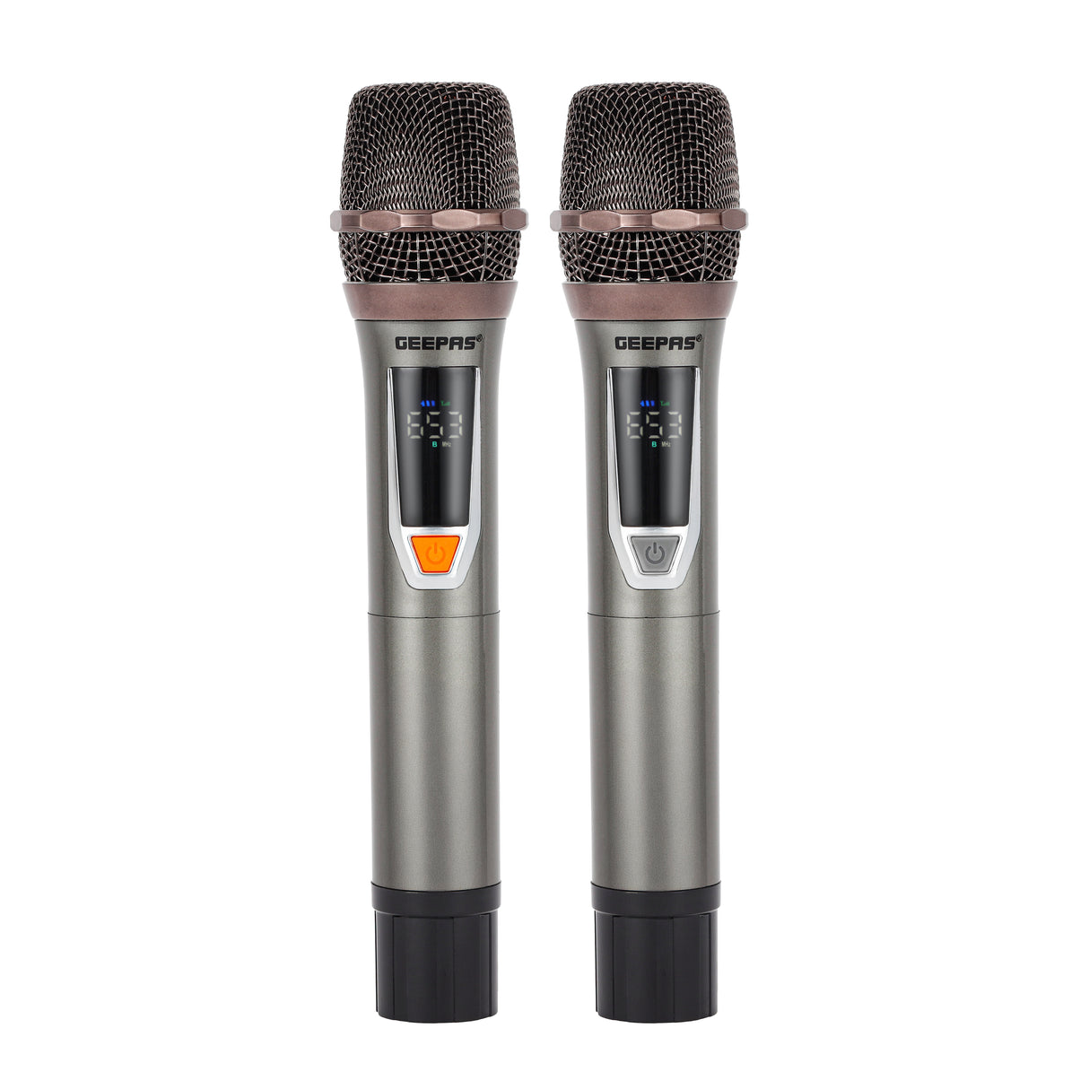 Geepas UHF Wireless Microphone- GMP15015/ Pack of 2, Sharp Sensitivity, Improves Mobility and Flexibility/ 100 Selectable Channels, Wide Frequency Range