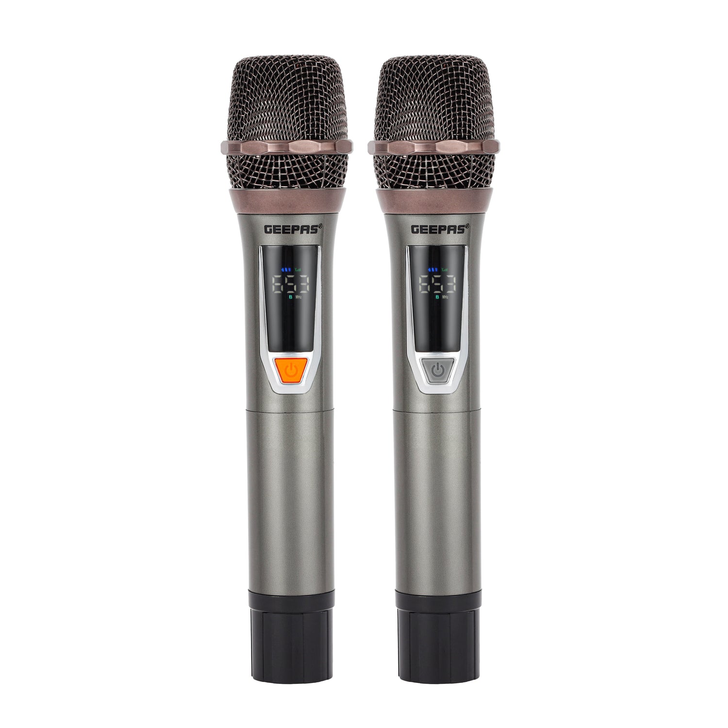 Geepas UHF Wireless Microphone- GMP15015/ Pack of 2, Sharp Sensitivity, Improves Mobility and Flexibility/ 100 Selectable Channels, Wide Frequency Range