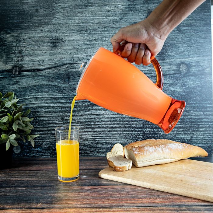 Royalford RF345 2L Acrylic Jug - Acrylic Plastic Large Drink Jug with Comfortable Handles & Leak Proof Lid | Juice Jug Water Pitcher Juice Cold Tea Milk Bottle Pot Container for Restaurants Home