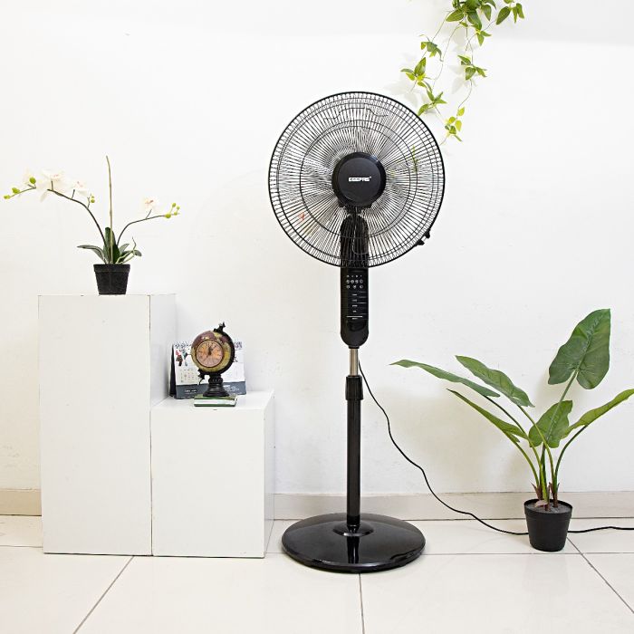 Geepas 16" Remote Control Stand Fan- GF9489| High Performance Fan with 3-Speed Controls, 5 Leaf Blades and Remote Control, High Performance 60W Motor