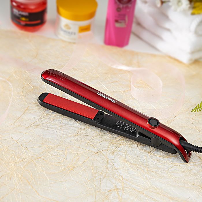 Geepas Ceramic Hair Straightener, 35 W, GH8722 | 210C Maximum Temperature | Floating Plate | Swivel Cord | Travel Friendly Hair Straightener