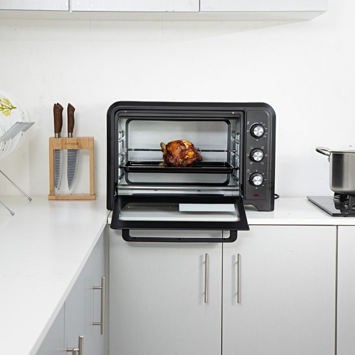 Geepas Electric Oven with Rotisserie GO4450 | 42L Capacity| 2000W Power| 60 Minutes Timer| Adjustable Temperature Control| Multi-Cooking Functions | 2 Years Warranty