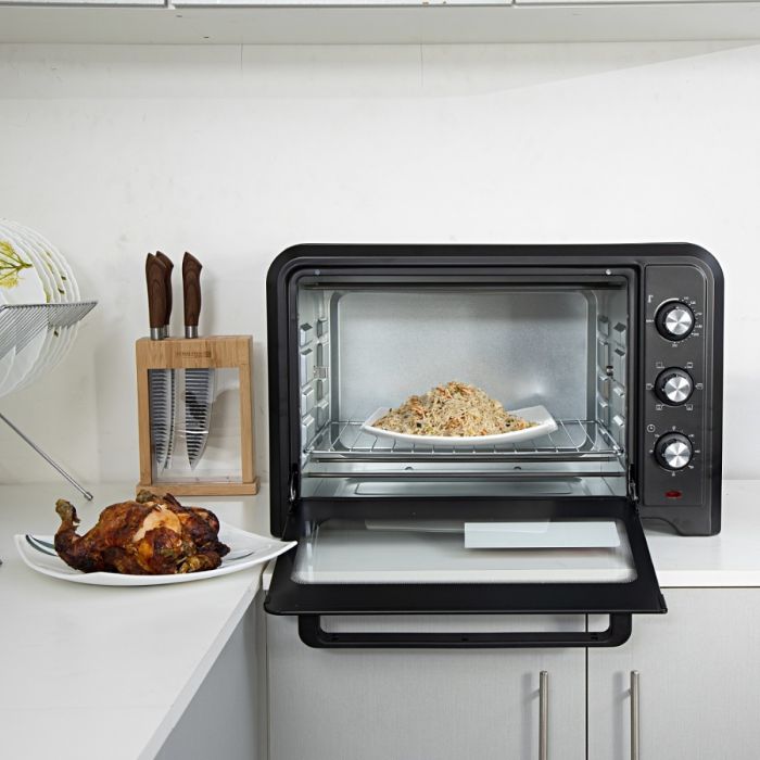 Geepas Electric Oven with Rotisserie GO4450 | 42L Capacity| 2000W Power| 60 Minutes Timer| Adjustable Temperature Control| Multi-Cooking Functions | 2 Years Warranty