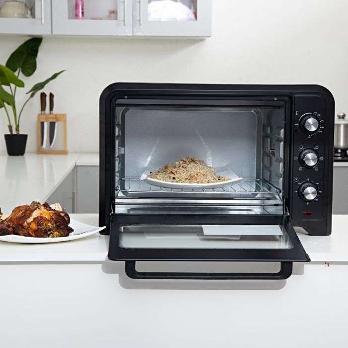 Geepas Electric Oven with Rotisserie GO4450 | 42L Capacity| 2000W Power| 60 Minutes Timer| Adjustable Temperature Control| Multi-Cooking Functions | 2 Years Warranty