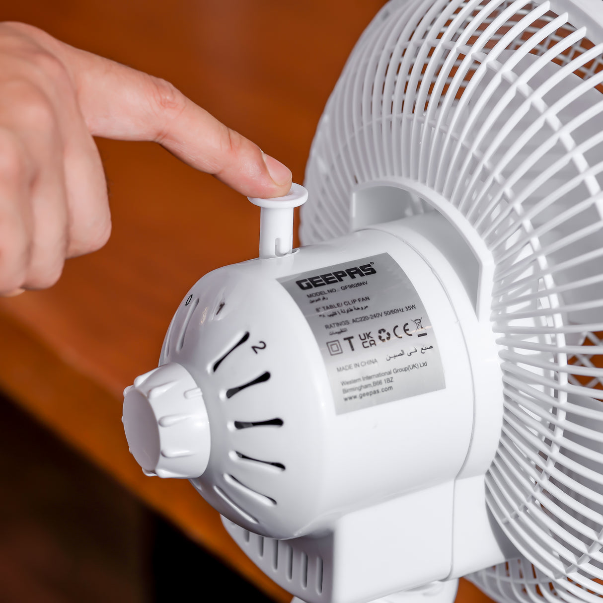 Geepas GF9626 8-Inch 2-in-1 Table & Clip Fan | Super Quiet Copper Motor | 2-Speed Adjustable Control | Wide Oscillation | Compact & Portable Design | 2 Years Warranty