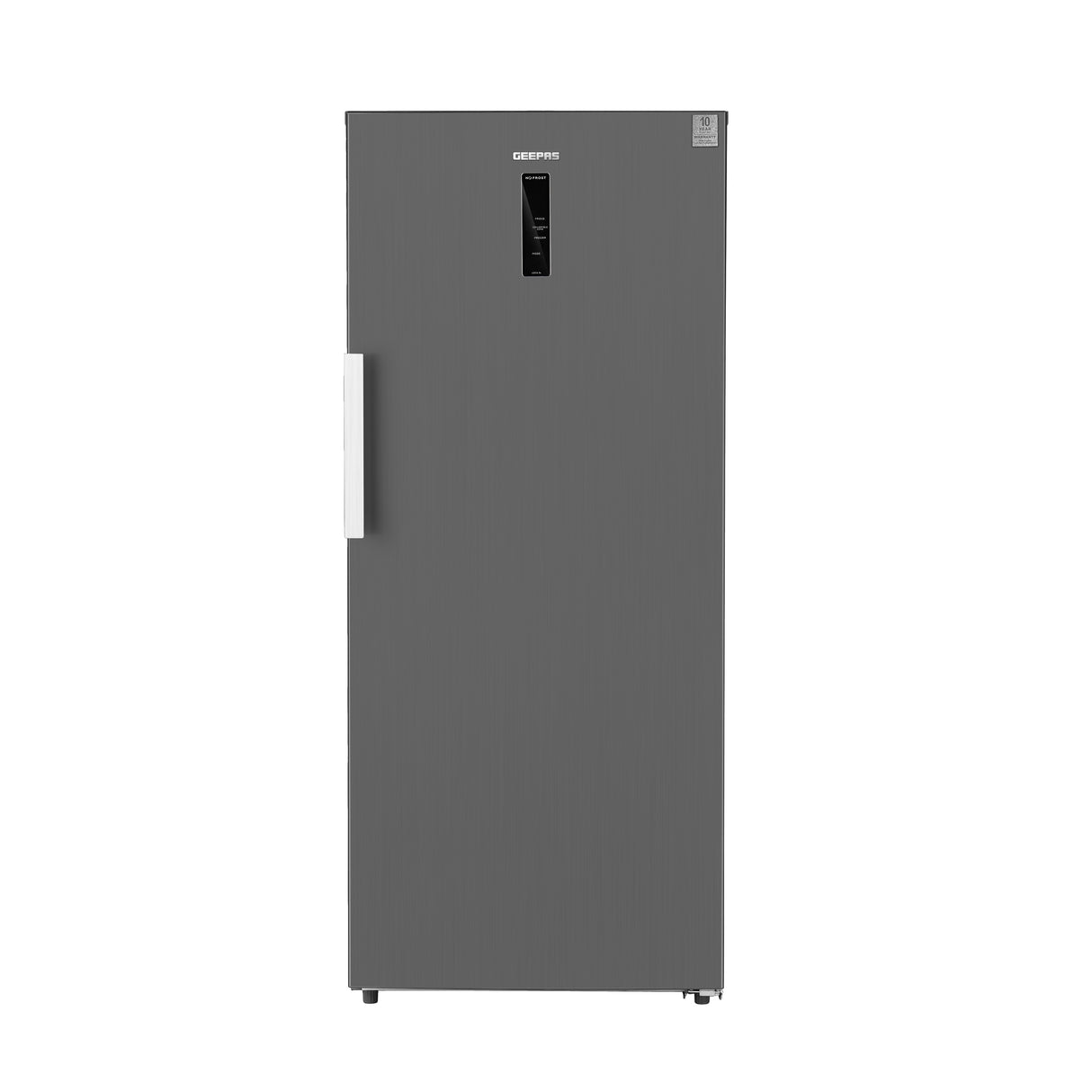 Geepas GRFU5125XHN 500L No Frost Convertible Upright Freezer with inverter compressor, LED display. Perfect for large storage needs with energy-efficient performance