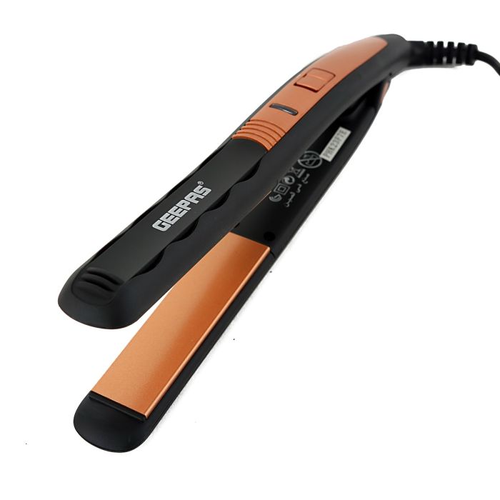 Geepas GH8723 Ceramic Hair Straightener | 210°C Max Temperature| Wet/Dry Function| 360° Swivel Cord| On/Off Switch| 35W Power| Professional Styling| 2 Years Warranty