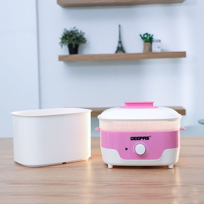 Geepas Baby Bottle Sterilizer 650W - 6Pcs Bottle Steam Sterilizer Capacity & Dryer with Knob, PP/BPA Free with Dry Protection, Drying time Control