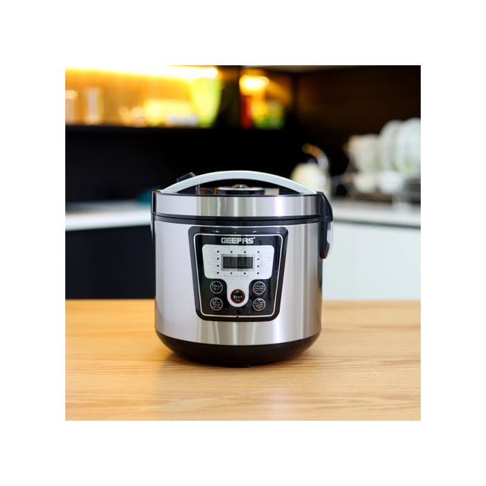 Geepas Electric Pressure Cooker - Multi-Cooker with Non-Stick Pot | Digital Display LED Screen with Touch Selection Menu | 12 One-Touch Programs | 24 Hours Timer | 2 Years Warranty