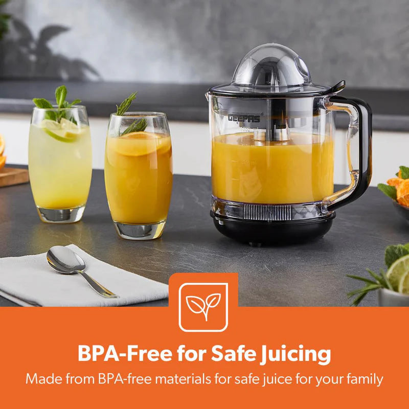 Geepas GCJ9900 Citrus Juicer | 1.0L Large Capacity | Two-Way Rotation for Maximum Extraction | Durable Copper Motor | 25W Power | Easy to Clean |  2 Years Warranty