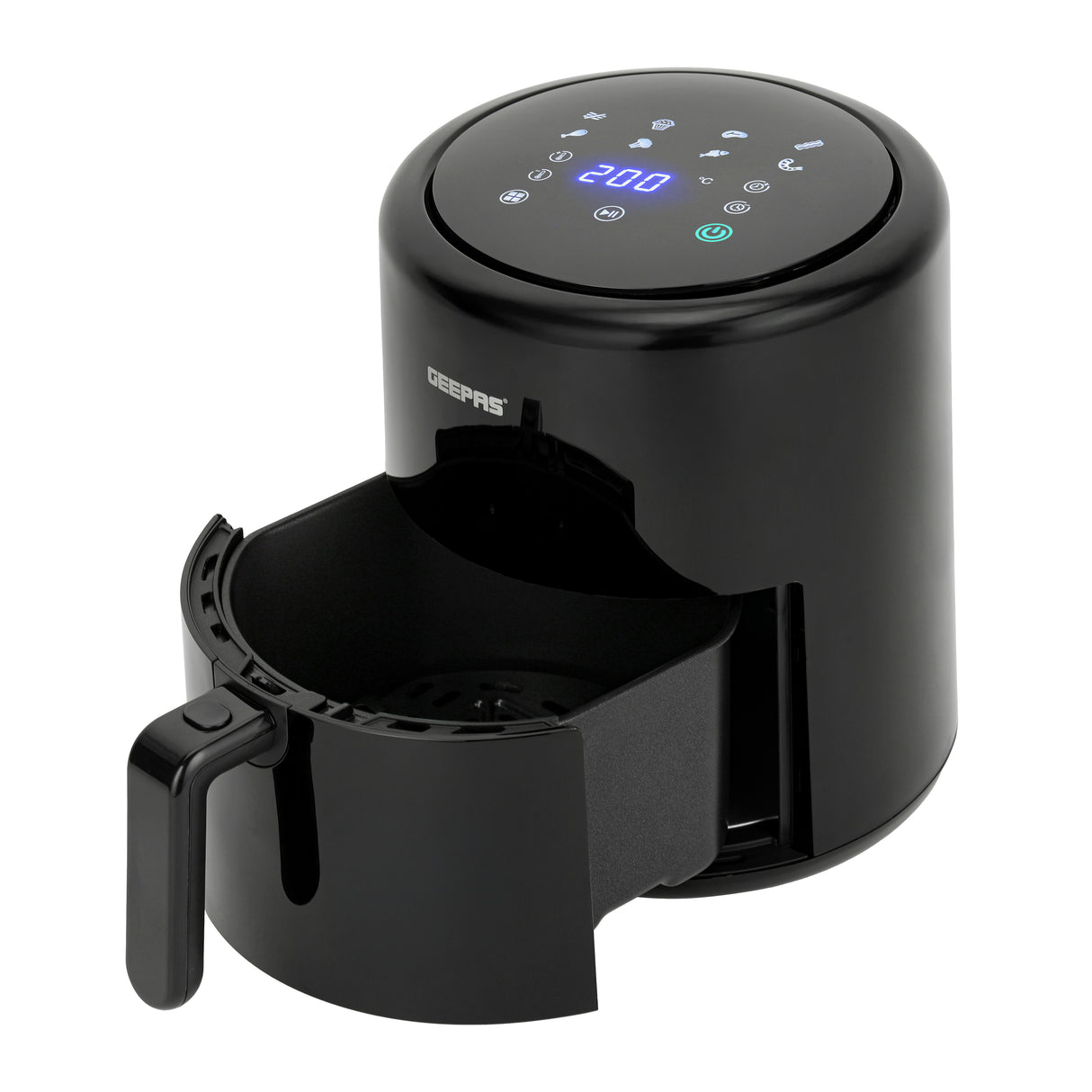 Geepas Digital Air Fryer- GAF37512T/4.0 L Pot, with Vortex Air Frying Technology/Multiple Function, 1-60 Min Timer, Temperature 80-200 Degree Celsius/Touch Screen Control