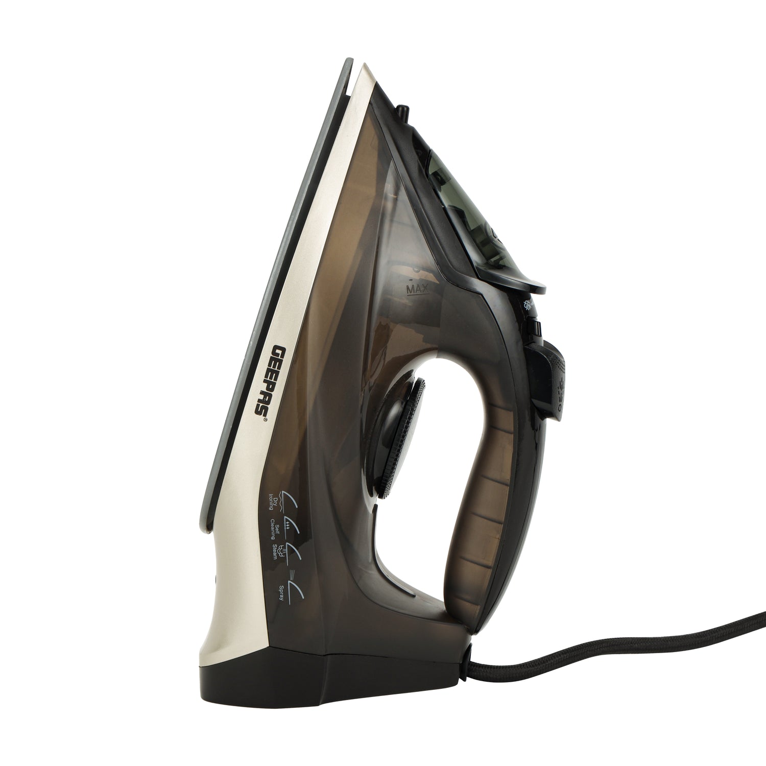 Geepas Ceramic Steam Iron GSI24016|2200W, Dry, Spray & Steam Functions, 200ml Tank, Self-Cleaning, Powerful Shots, Compact Handy Design, Ceramic Soleplate, 2Year Warranty
