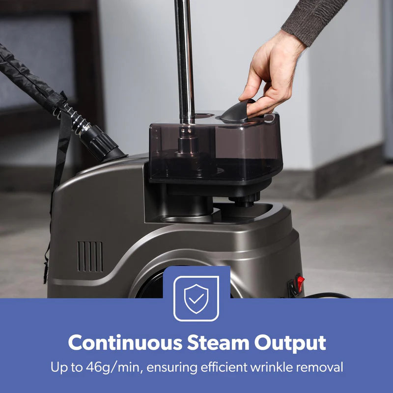 Geepas GGS25020 Garment Steamer | 2000W Powerful Upright Steamer with 3L Water Tank | 46g/min Continuous Steam | 2 Speed Settings | Adjustable Pole | 2 Years Warranty