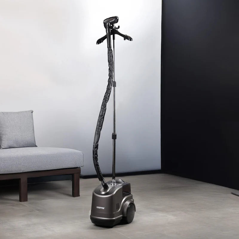 Geepas GGS25020 Garment Steamer | 2000W Powerful Upright Steamer with 3L Water Tank | 46g/min Continuous Steam | 2 Speed Settings | Adjustable Pole | 2 Years Warranty