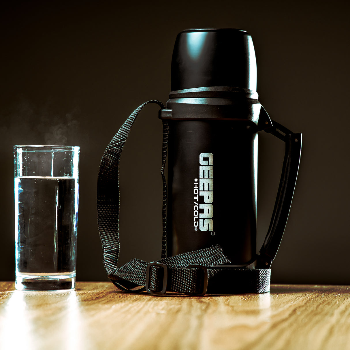 Geepas GSVB4110 Stainless Steel Vacuum Bottle | 1.2L | Double-Walled 18/8 Stainless Steel with Copper Coating | Hot 18H/Cold 24H Retention | BPA-Free | 2 Years Warranty