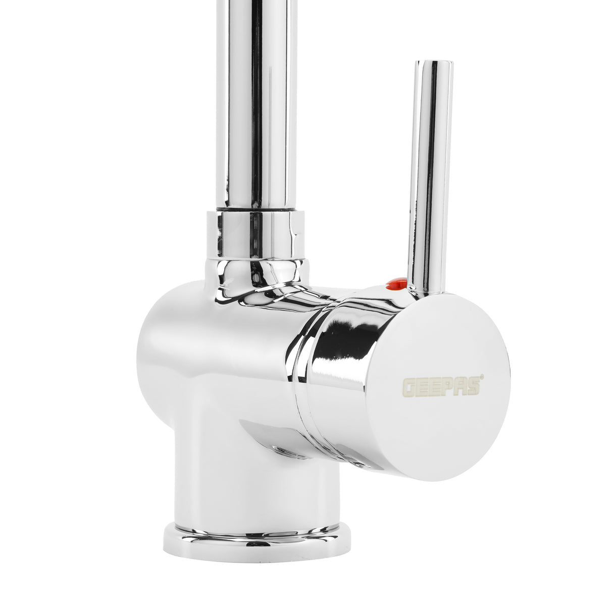 Geepas Single Lever Sink Mixer- GSW61146 | Brass Deck Mounted Tap for Kitchen/Bathroom | Solid Handle, Ceramic Cartridge, Leak-Proof, 360° Spout | 5-Year Warranty