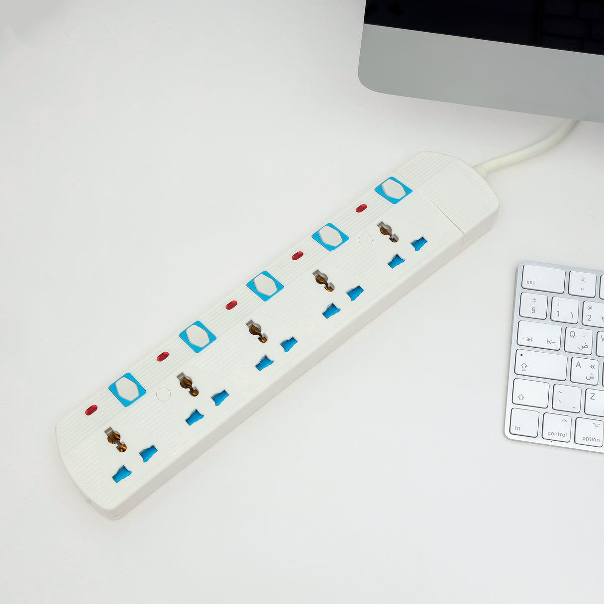 Geepas 5 Way Extension Socket | 5 LED Indicators with Individual Power Switches | Extra Long 5m Cord | Over Current Protection | Suitable for All Electronic Devices