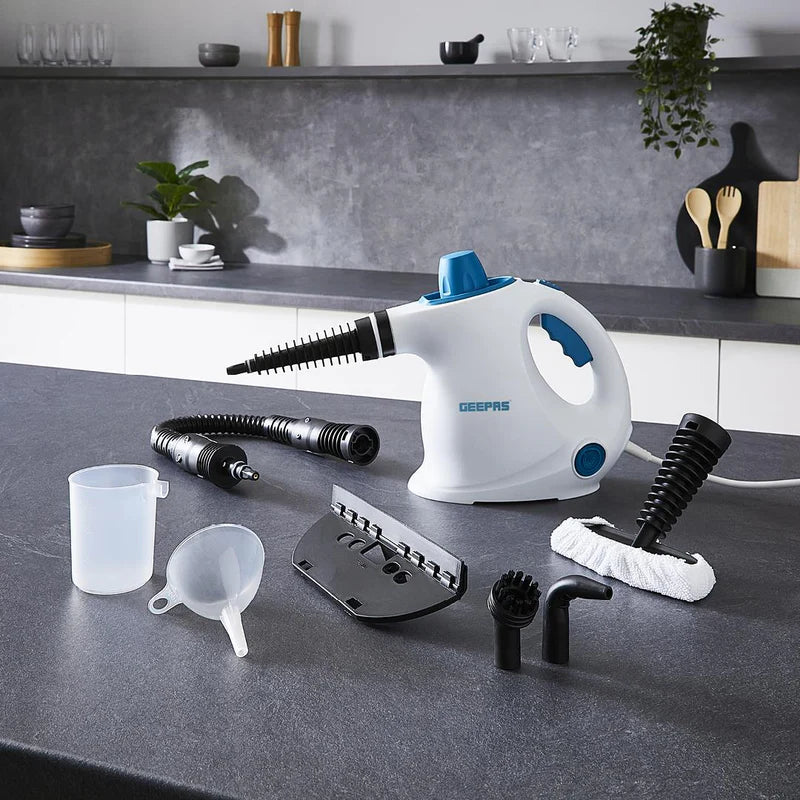 Geepas GSC63064UK Handheld Steam Cleaner | 1050W Powerful Cleaning| 380ml Water Tank| 110°C High Temperature Steam|  9–10 Minutes Continuous Steam| 2 years Warranty