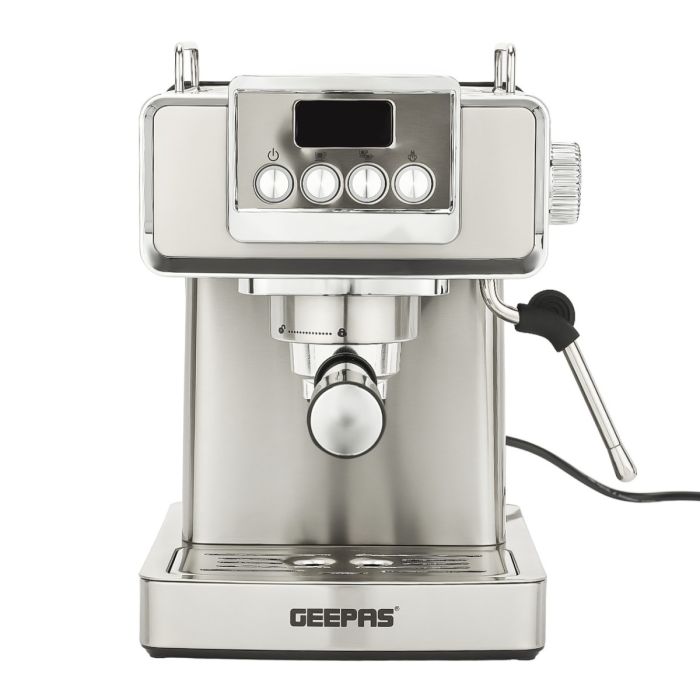 Geepas GCM41520 Espresso Coffee Machine | 20 Bar High-Pressure ULKA Pump, 1.8L Detachable Water Tank| Professional Frothing Function| Dual Cup Filter | 2 Years Warranty