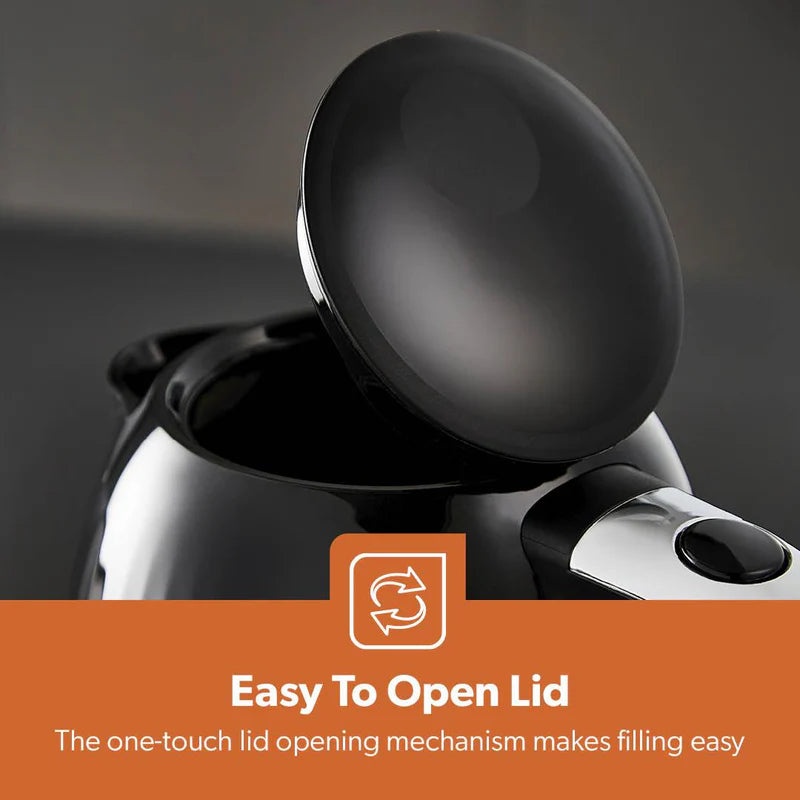 Geepas 1.7L Fluted Black Jug Kettle GK38068UK-BK |  3000W Rapid Boil | 360° Cordless Base | Auto Shut-Off & Boil-Dry Protection | Elegant Design | 2 Years Warranty