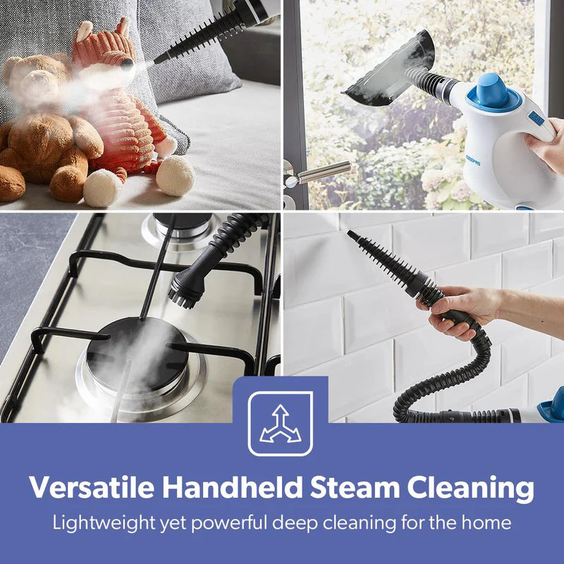 Geepas GSC63064UK Handheld Steam Cleaner | 1050W Powerful Cleaning| 380ml Water Tank| 110°C High Temperature Steam|  9–10 Minutes Continuous Steam| 2 years Warranty