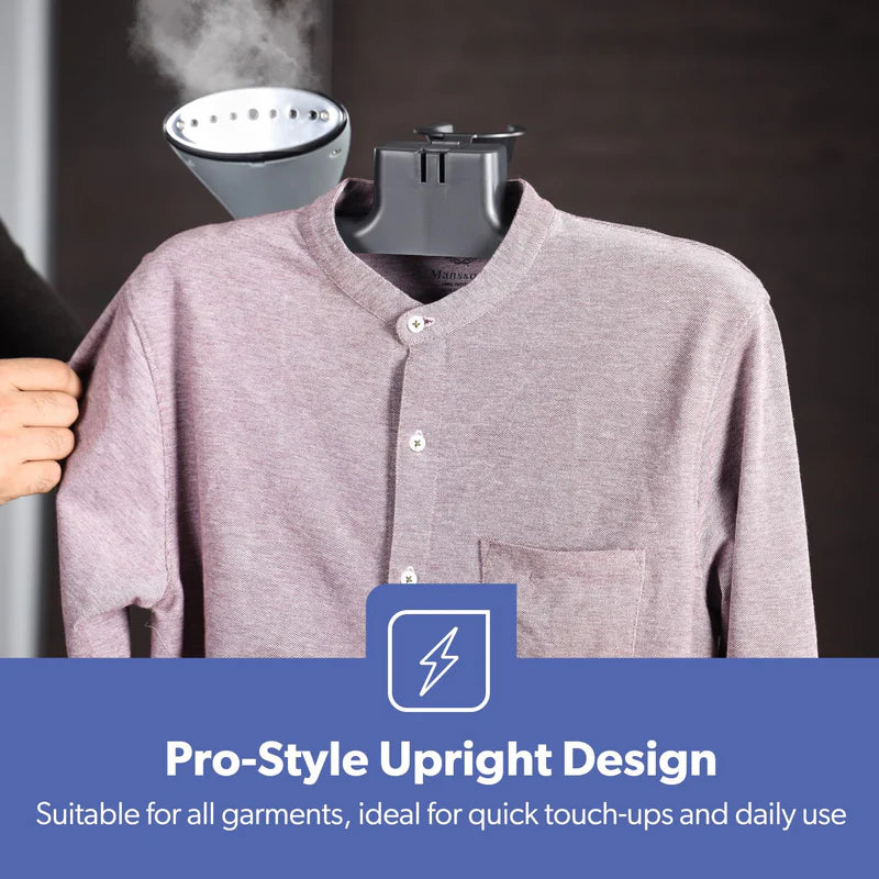 Geepas GGS25033 2000W Garment Steamer | 1.3L Water Tank | 11 Fabric Care Modes | Fast Heat-Up |  Adjustable Pole & Wheels | Perfect for All Fabrics | 2 Years Warranty