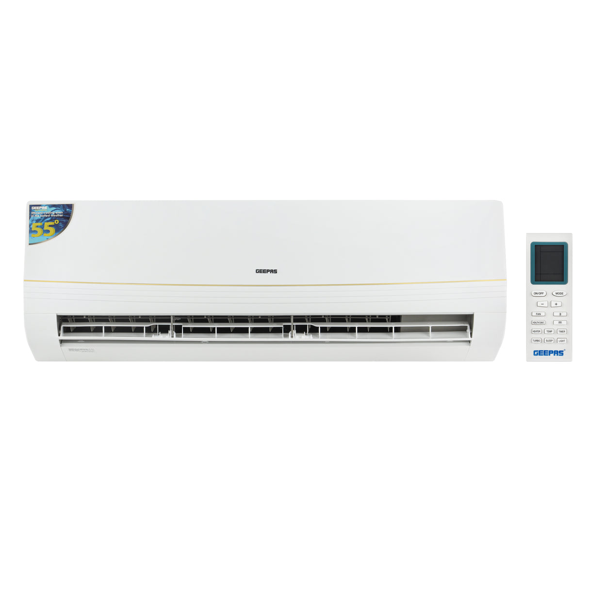 Geepas GACS24035SU  Split Type Air Conditioner | 24000 BTU Powerful Cooling Capacity | Turbo Cooling Function | LED Display | Quiet Air Supply System | 1-Year Warranty