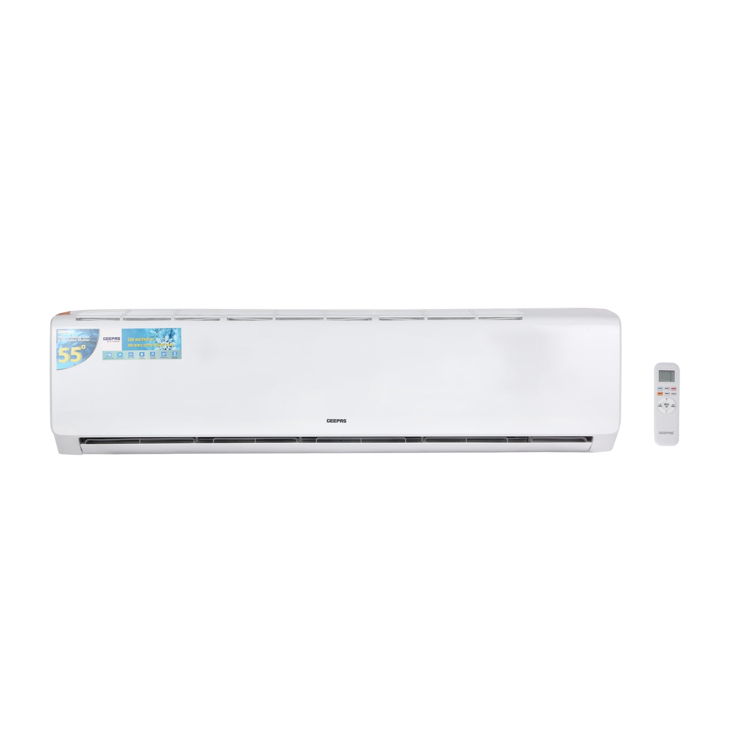 Geepas GACSP368CA 3.0 Ton Split Air Conditioner | 36000 BTU Cooling Capacity | Golden Fin Protection | Durable Piston Compressor | Energy Efficient  | 1 Year Warranty