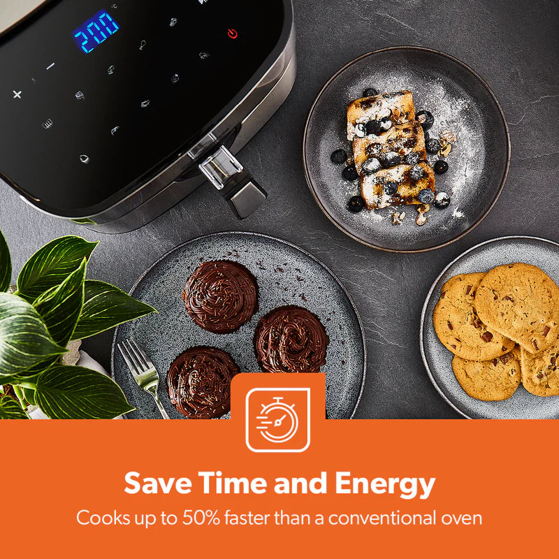 Geepas Digital Air Fryer GAF37530UK | 7.5L Capacity with 5.5L Basket, Vortex Technology, Digital Touch Screen, 10 Preset Modes, 1–60 Min Timer, 2 Years Warranty