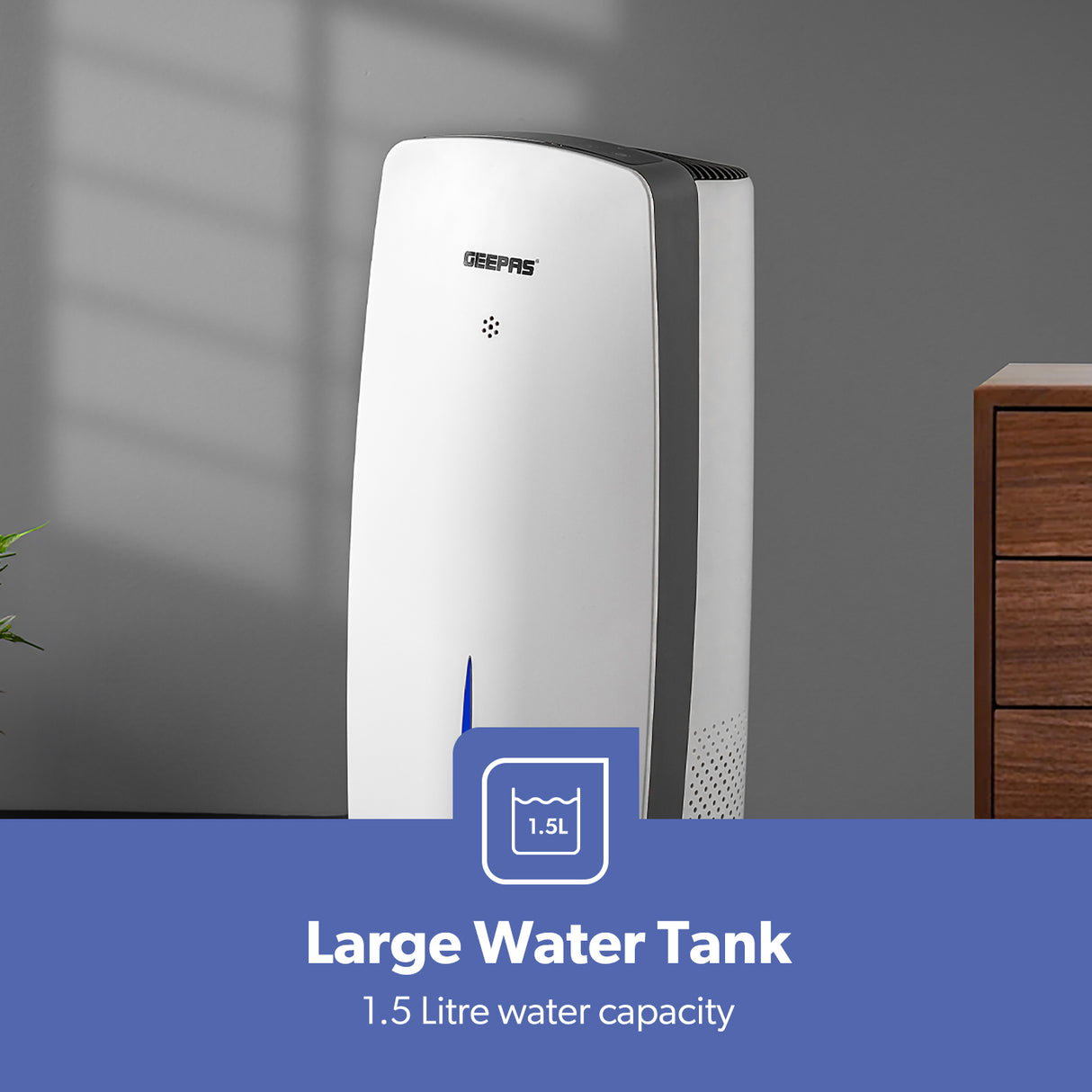 Geepas GAP63073UK Digital Air Purifier & Humidifier | 1.5L Tank Capacity | WiFi Control | 3-Speed Settings | Auto Humidity Sensor | Quiet Operation | 2 Years Warranty