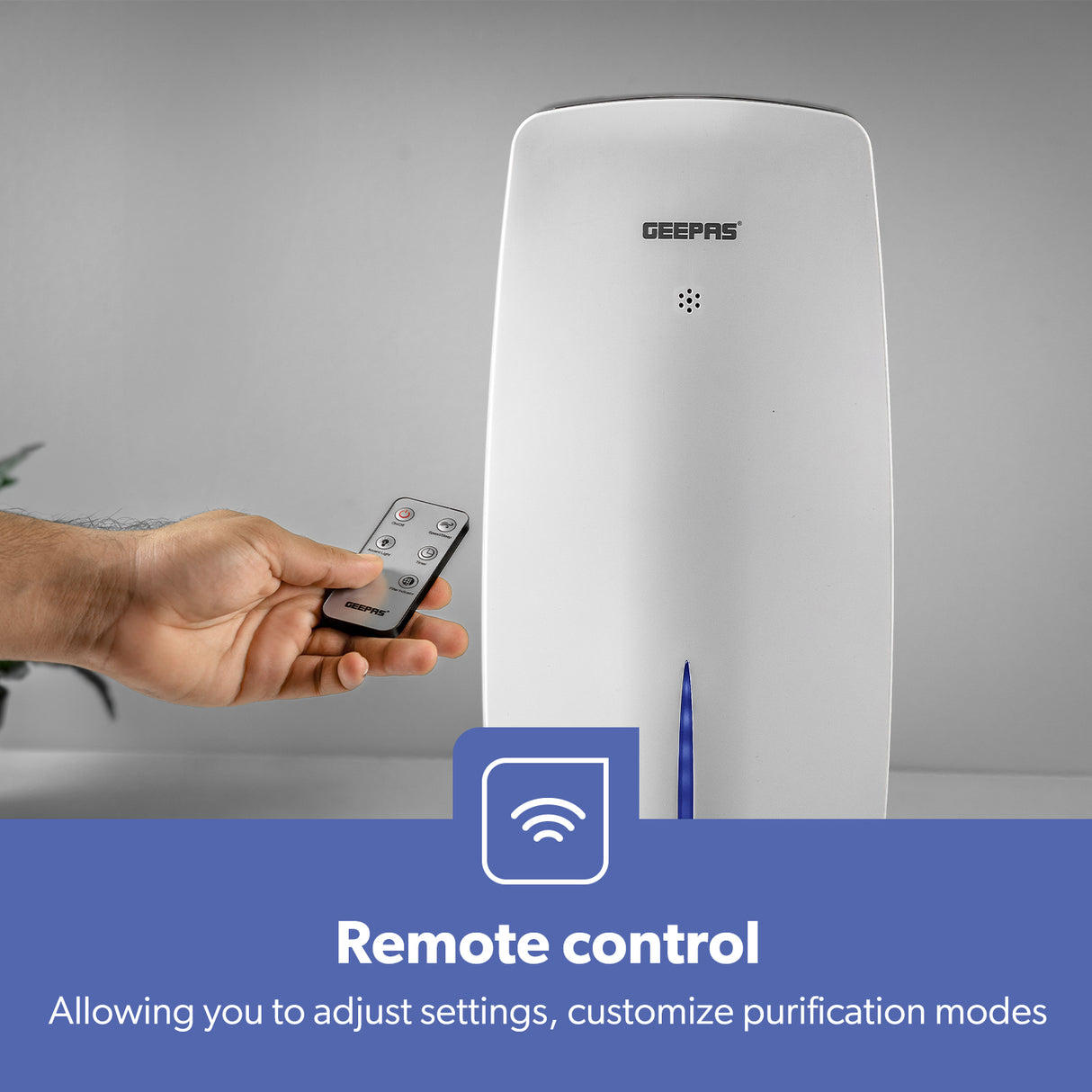 Geepas GAP63073UK Digital Air Purifier & Humidifier | 1.5L Tank Capacity | WiFi Control | 3-Speed Settings | Auto Humidity Sensor | Quiet Operation | 2 Years Warranty