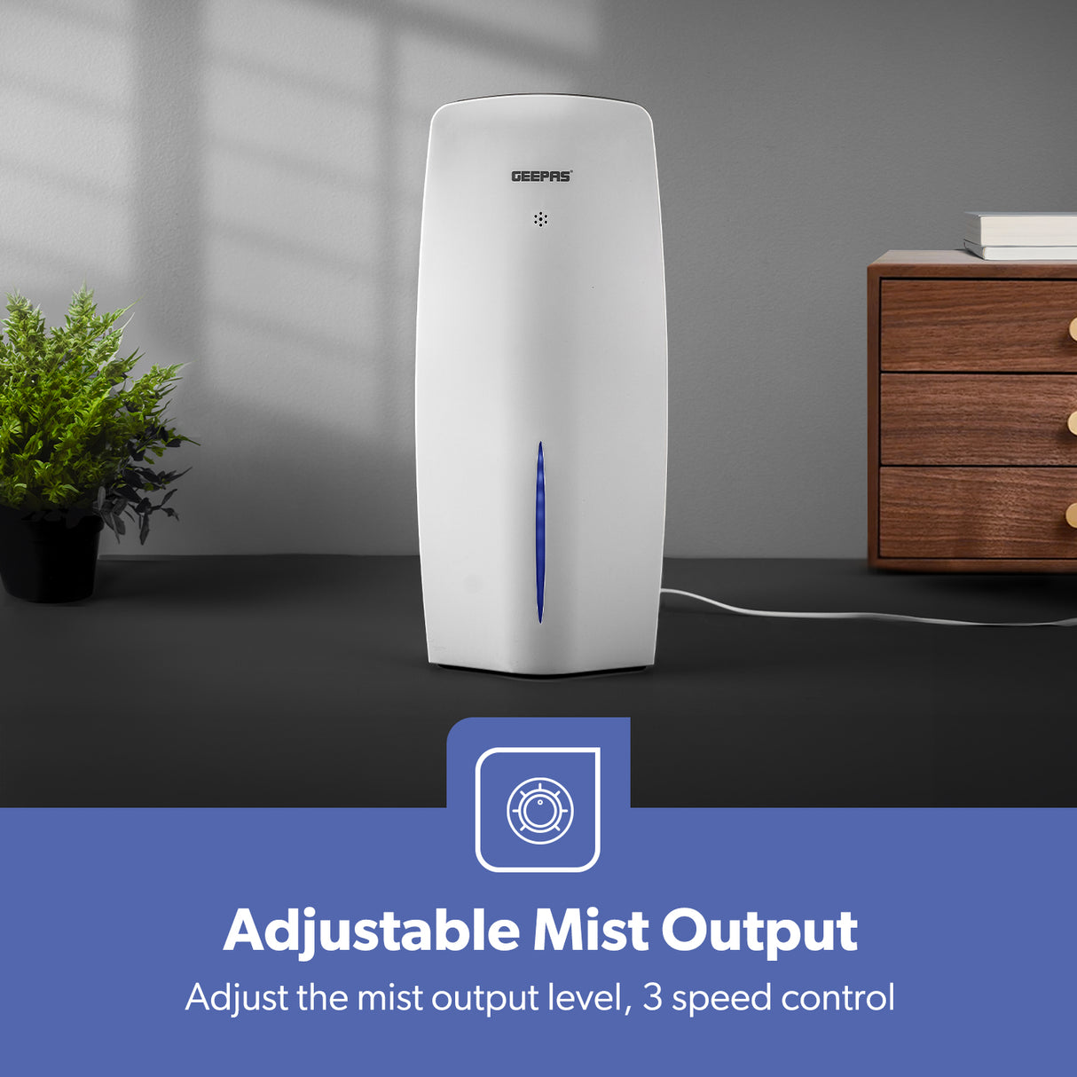 Geepas GAP63073UK Digital Air Purifier & Humidifier | 1.5L Tank Capacity | WiFi Control | 3-Speed Settings | Auto Humidity Sensor | Quiet Operation | 2 Years Warranty
