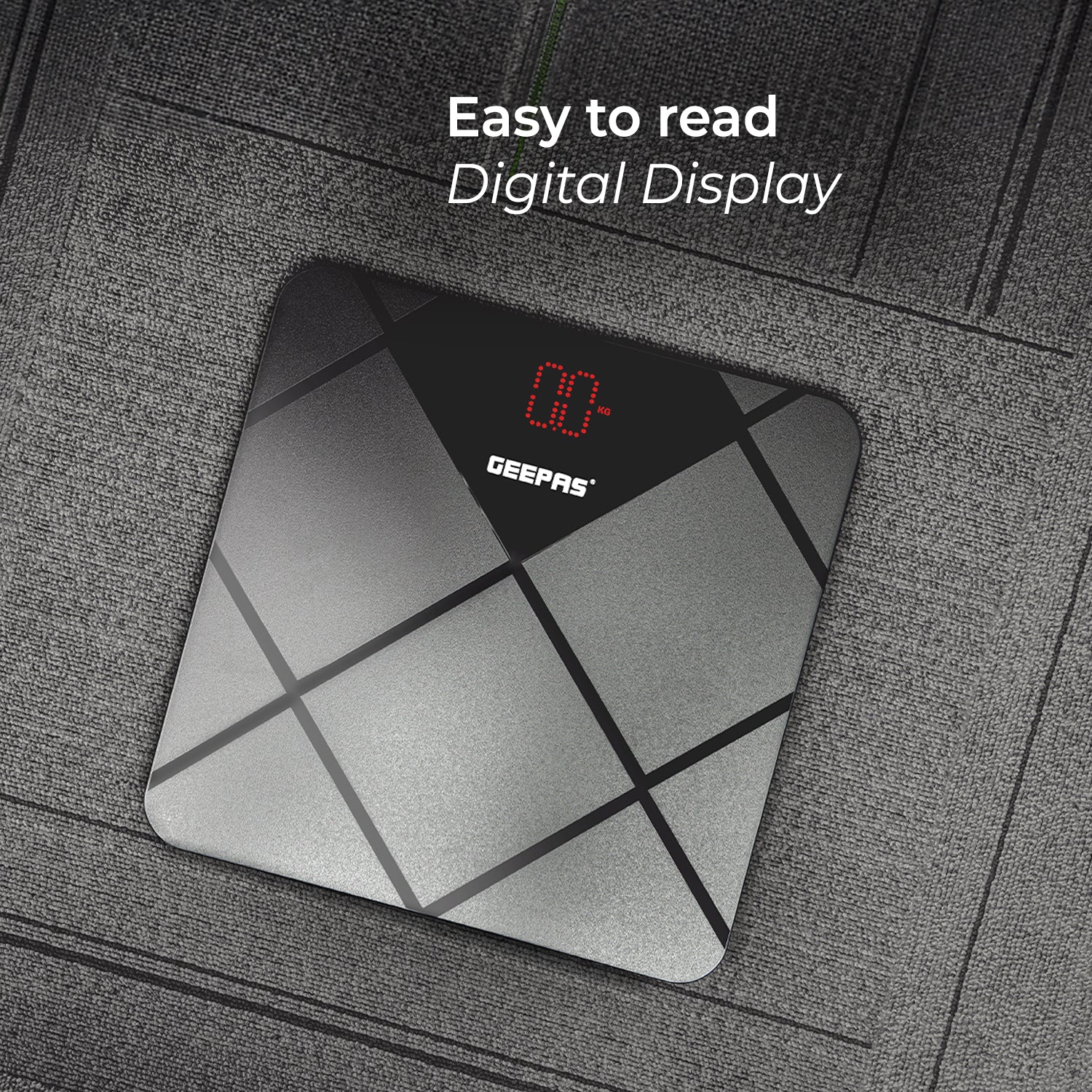 Geepas Digital Body Scale GBS46523UK | 180kg Capacity, High Precision Gauge Sensor, Tempered Glass with ABS Base | Durable, Stylish, Accurate Weighing, 2Year Warranty