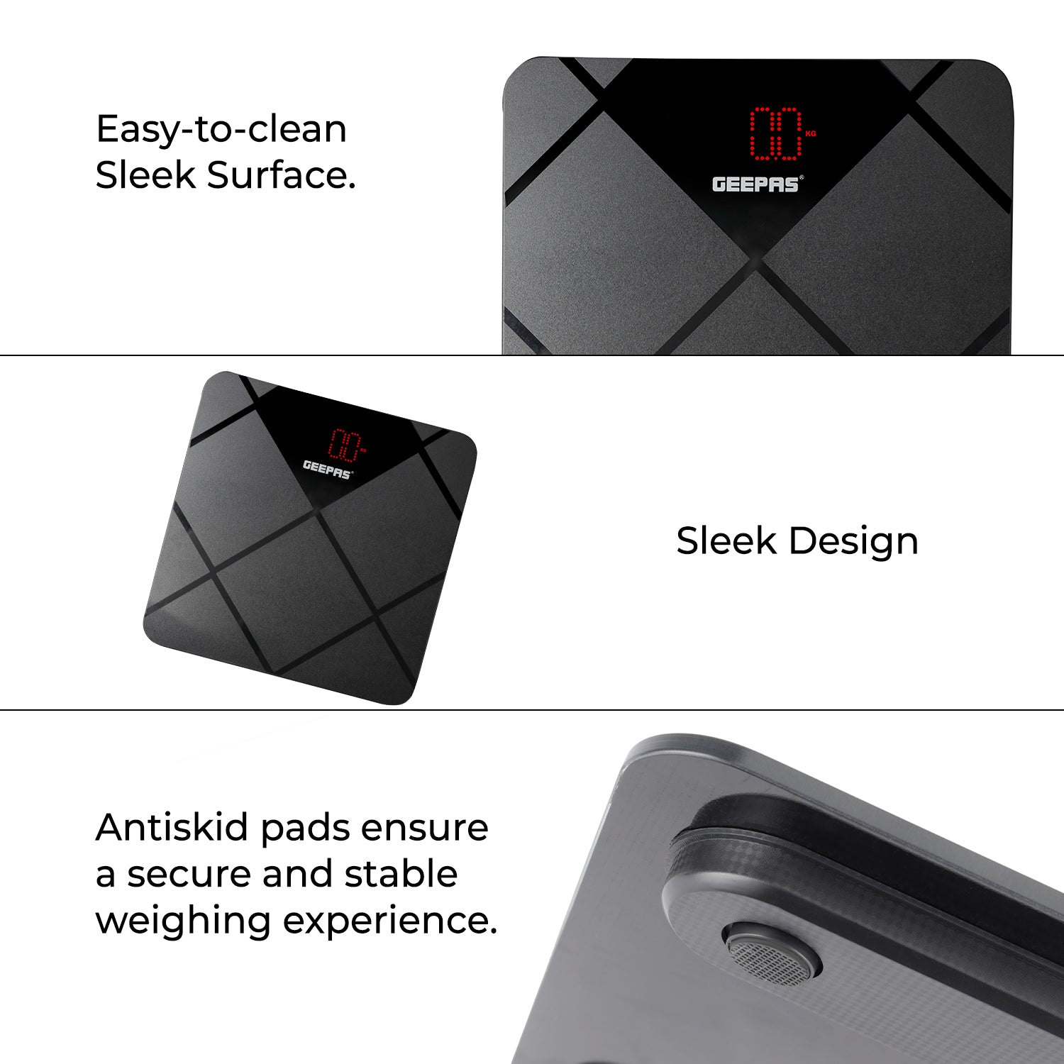Geepas Digital Body Scale GBS46523UK | 180kg Capacity, High Precision Gauge Sensor, Tempered Glass with ABS Base | Durable, Stylish, Accurate Weighing, 2Year Warranty