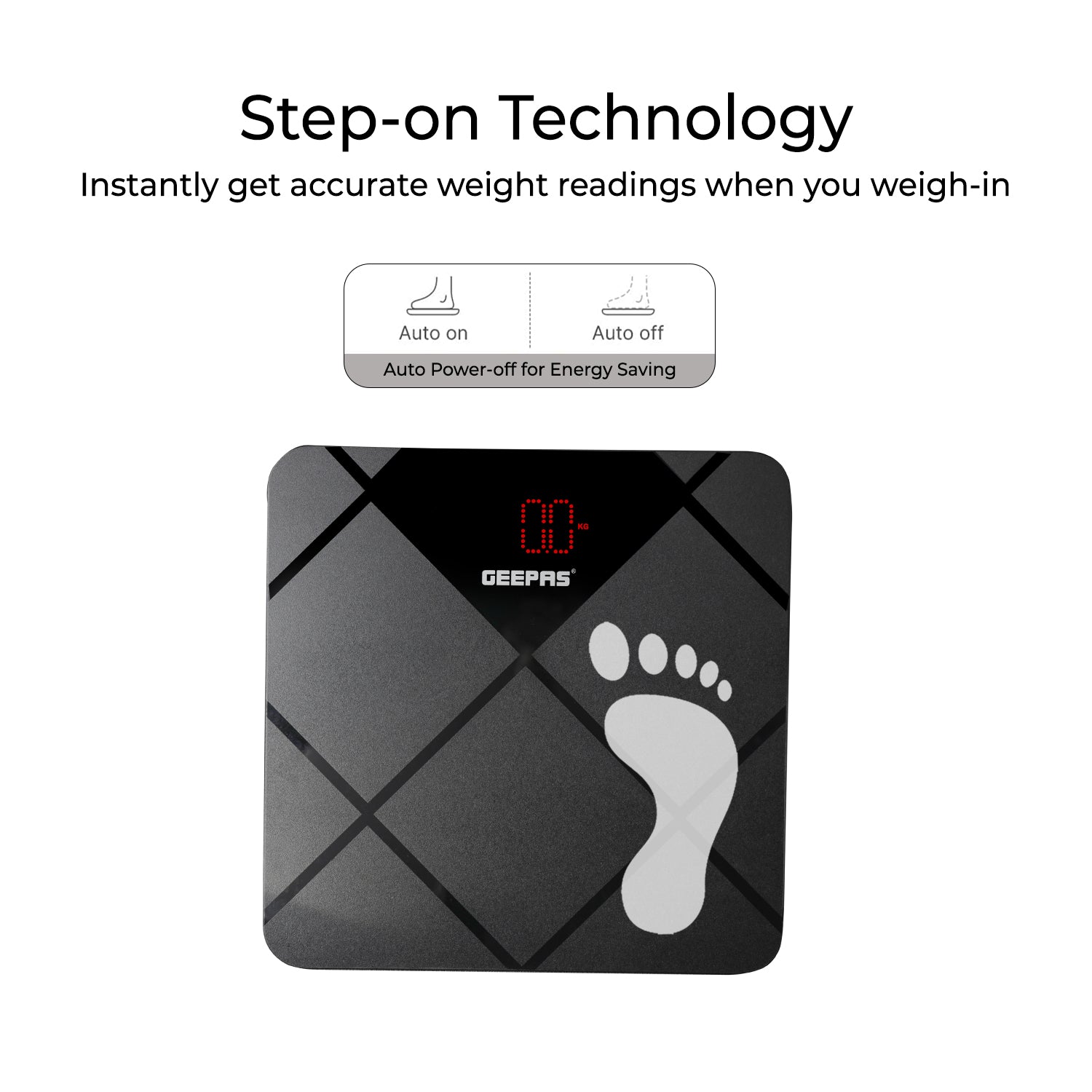 Geepas Digital Body Scale GBS46523UK | 180kg Capacity, High Precision Gauge Sensor, Tempered Glass with ABS Base | Durable, Stylish, Accurate Weighing, 2Year Warranty