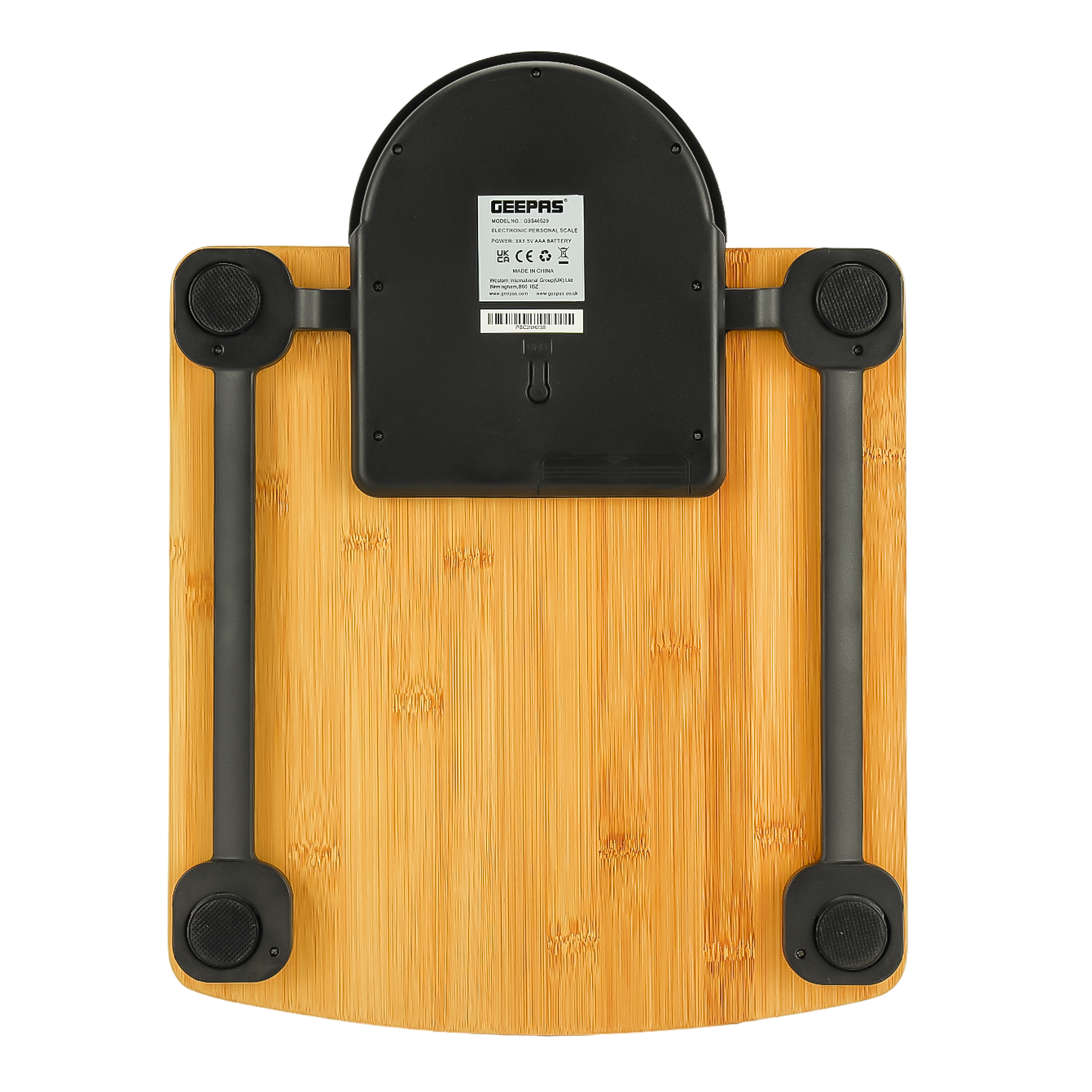 Geepas Electronic Personal Scale GBS46529 | 180kg Capacity | High Precision Gauge Sensor | Digital Display | Bamboo Top with ABS Case & AS Lens | 2-Year Warranty
