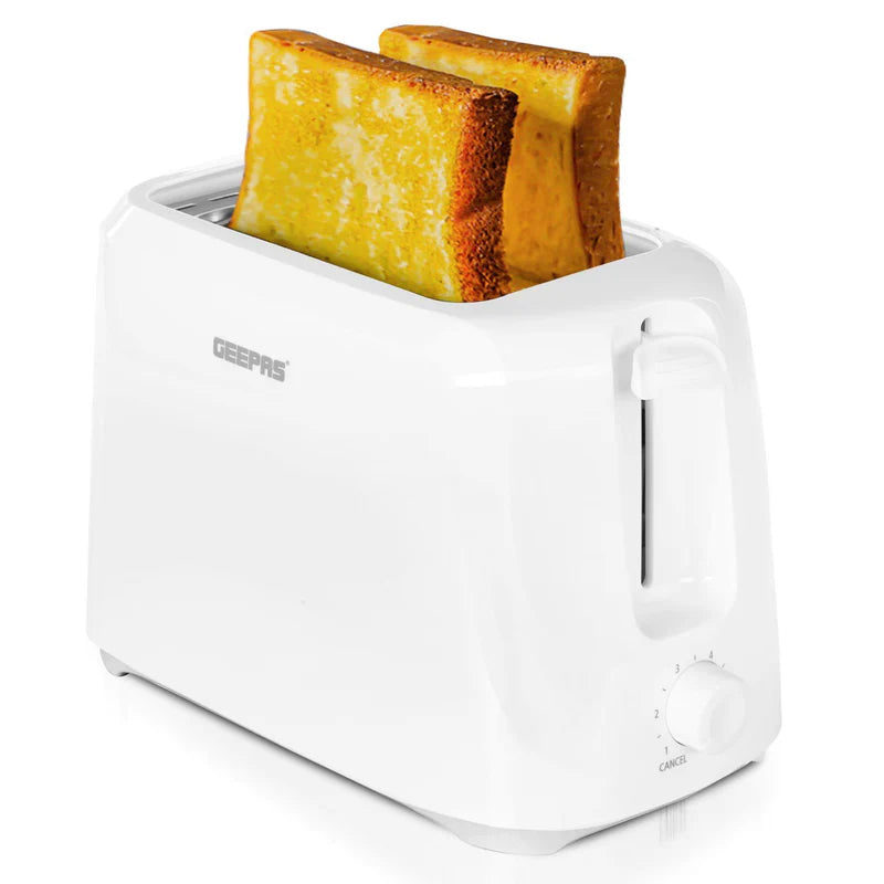 Geepas 2-Slice Bread Toaster GBT36515 | 700W Power| 6 Adjustable Browning Levels| Removable Crumb Tray| Auto Pop-Up Function| Cool Touch Body | 2-Year Warranty