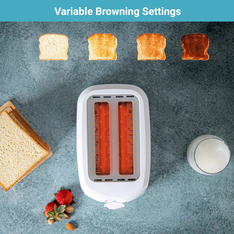 Geepas 2-Slice Bread Toaster GBT36515 | 700W Power| 6 Adjustable Browning Levels| Removable Crumb Tray| Auto Pop-Up Function| Cool Touch Body | 2-Year Warranty