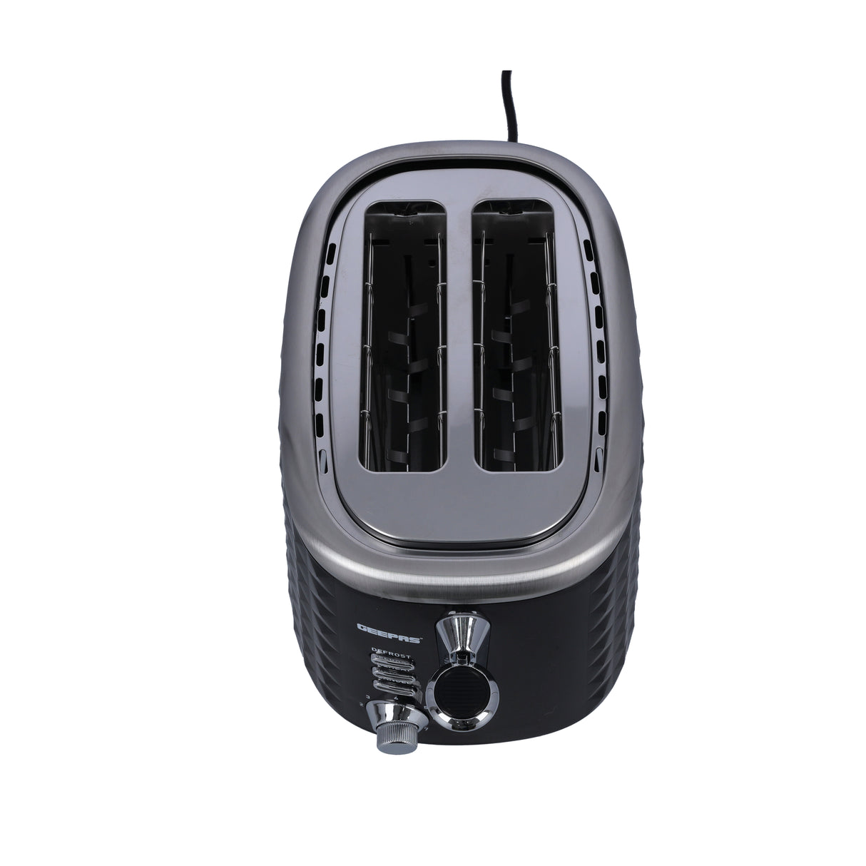 Geepas GBT36536 2-Slice Bread Toaster | 850W Power | 7 Adjustable Browning Levels | Cancel, Defrost & Reheat Functions | Removable Crumb Tray | Cool-Touch Housing