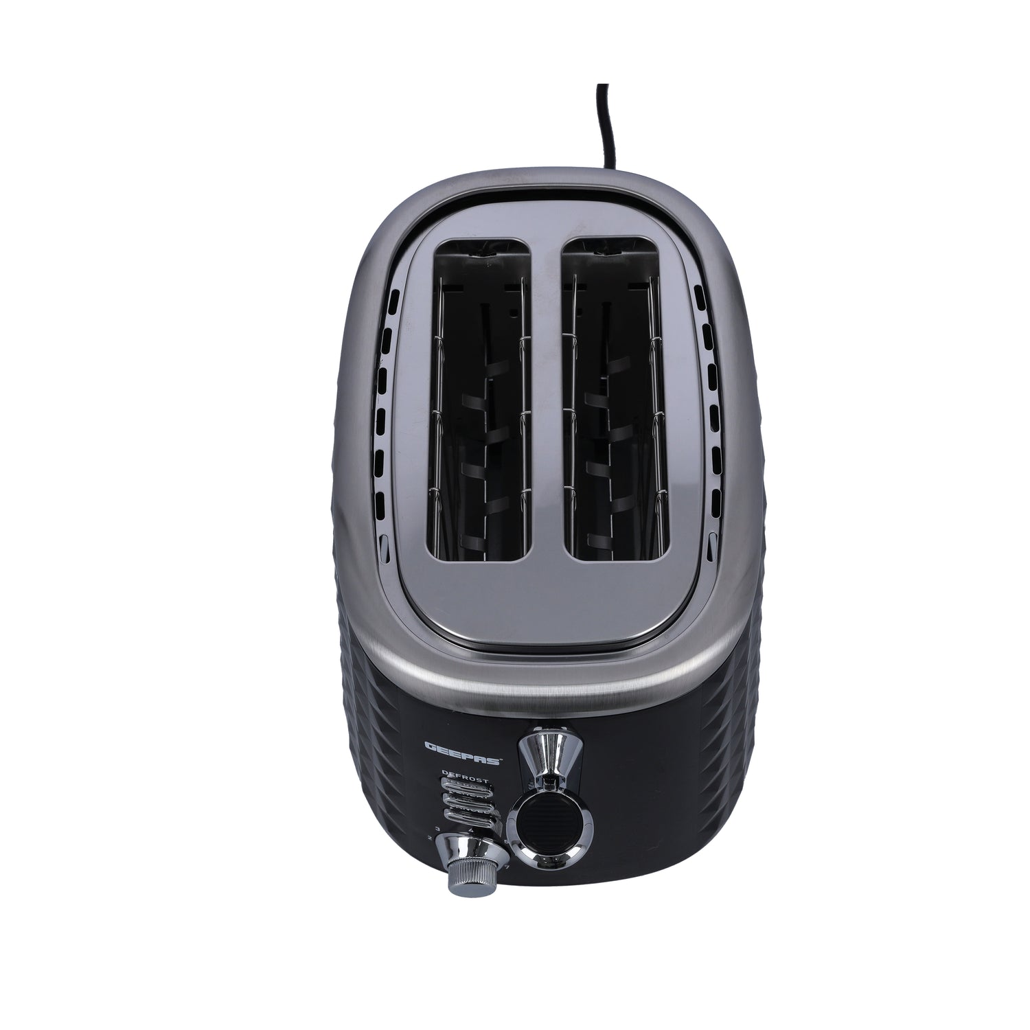 Geepas GBT36536 2-Slice Bread Toaster | 850W Power | 7 Adjustable Browning Levels | Cancel, Defrost & Reheat Functions | Removable Crumb Tray | Cool-Touch Housing